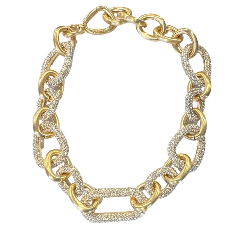 cult gaia Gold and Crystal Link Necklace